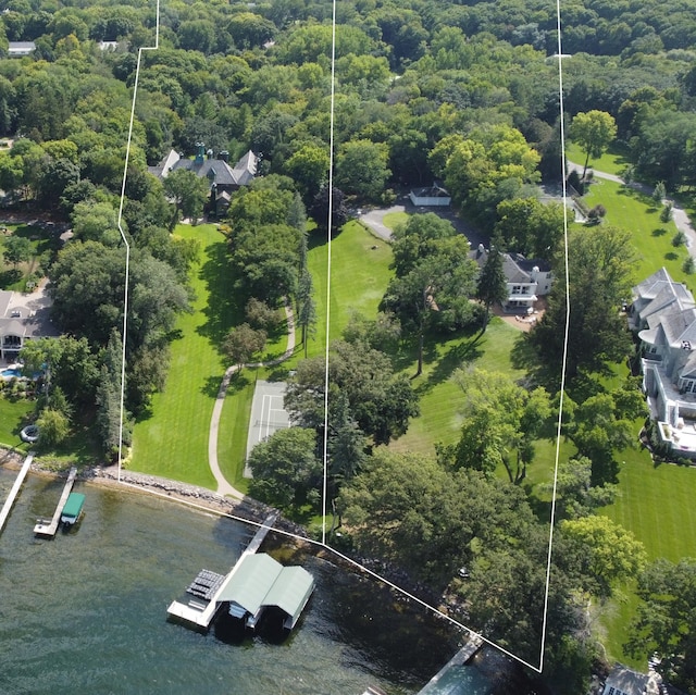 17950 Breezy Point Rd, Woodland, MN 55391 - aerial view of property and surrounding area with property parcel outlined
