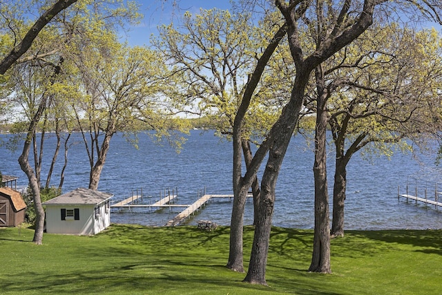 17950 Breezy Point Rd, Woodland, MN 55391 - water view featuring a dock