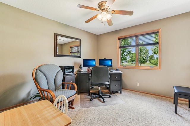 1364 Island View Dr, New Richmond, WI 54017 - office featuring carpet and a ceiling fan