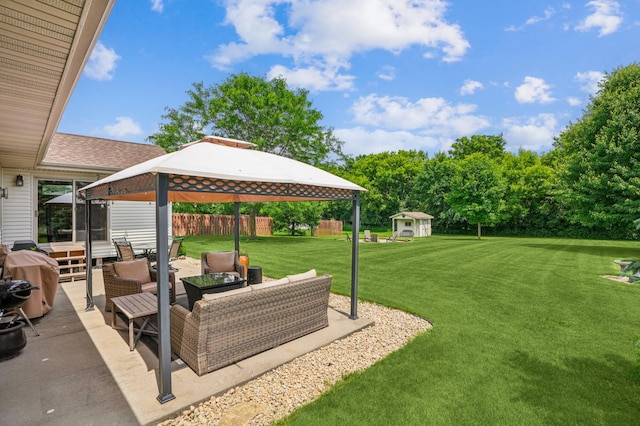 1364 Island View Dr, New Richmond, WI 54017 - view of yard with a gazebo, an outdoor living space, and a patio area