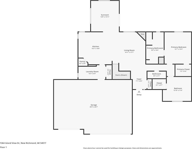 1364 Island View Dr, New Richmond, WI 54017 - view of home floor plan
