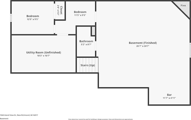 1364 Island View Dr, New Richmond, WI 54017 - view of floor plan / room layout