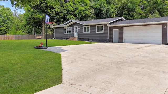 112 3rd St, Luck, WI 54853 - view of front of property featuring driveway, an attached garage, entry steps, and a shingled roof