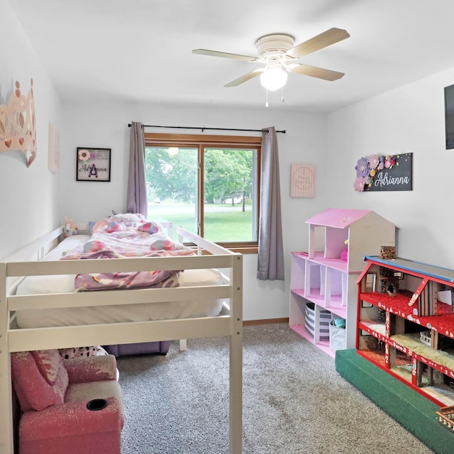 112 3rd St, Luck, WI 54853 - carpeted bedroom featuring ceiling fan