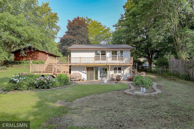 50875 Almond Ave, Nessel Twp, MN 55080 - back of property with a deck, a patio, and stairs