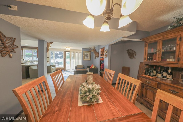 50875 Almond Ave, Nessel Twp, MN 55080 - dining space with a textured ceiling and a chandelier