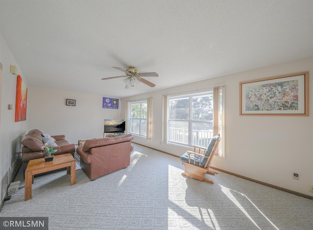50875 Almond Ave, Nessel Twp, MN 55080 - living area with ceiling fan and light colored carpet
