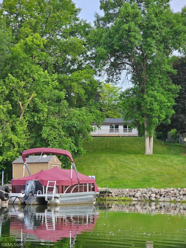 50875 Almond Ave, Nessel Twp, MN 55080 - rear view of house featuring a yard and a water view