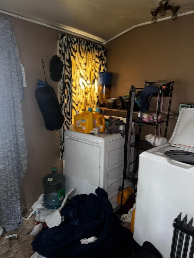 201 Harrison Ave, Sacred Heart, MN 56285 - laundry room with washer and clothes dryer