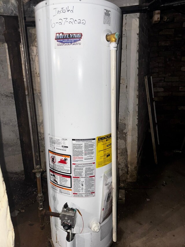 201 Harrison Ave, Sacred Heart, MN 56285 - utility room with water heater
