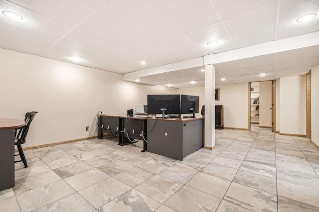 1755 Ranier Ln N, Plymouth, MN 55447 - office area with a paneled ceiling and recessed lighting