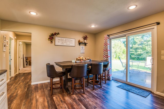 329 Kelliher Rd SW, Kelliher, MN 56650 - dining area with dark wood-style flooring and recessed lighting