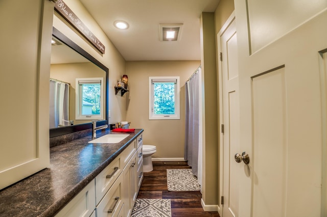 329 Kelliher Rd SW, Kelliher, MN 56650 - bathroom with vanity, healthy amount of natural light, and wood finished floors