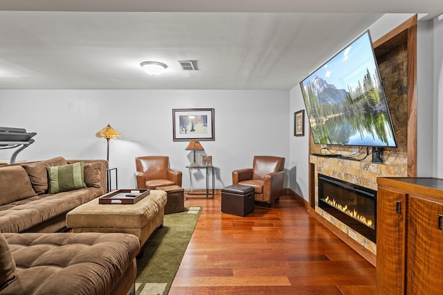 8544 Demontreville Trl N, Lake Elmo, MN 55042 - living room with a stone fireplace and wood finished floors