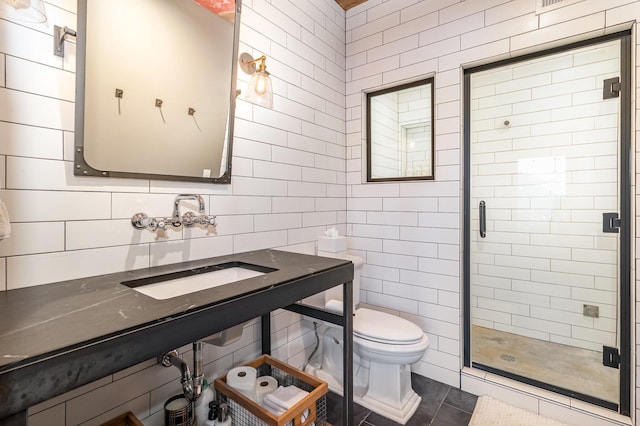 19270 Foxfield Dr, Credit River Twp, MN 55372 - full bath with a shower stall and tile walls