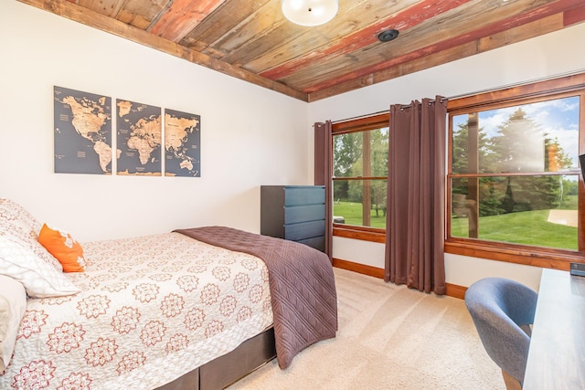 19270 Foxfield Dr, Credit River Twp, MN 55372 - carpeted bedroom featuring wooden ceiling and baseboards