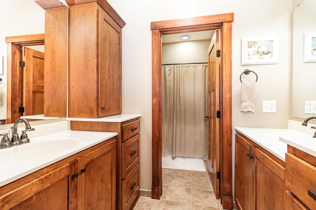 19270 Foxfield Dr, Credit River Twp, MN 55372 - bathroom featuring two vanities and tile patterned floors