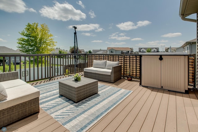 1083 Parkway Ln, West Fargo, ND 58078 - wooden deck with outdoor lounge area