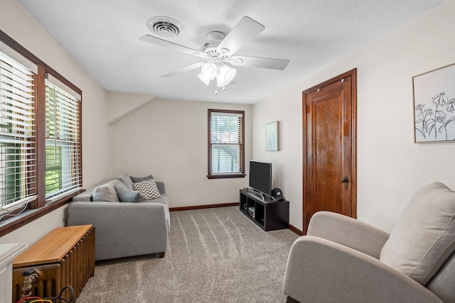 123 Franklin Ave, Owatonna, MN 55060 - carpeted living area with a ceiling fan and baseboards