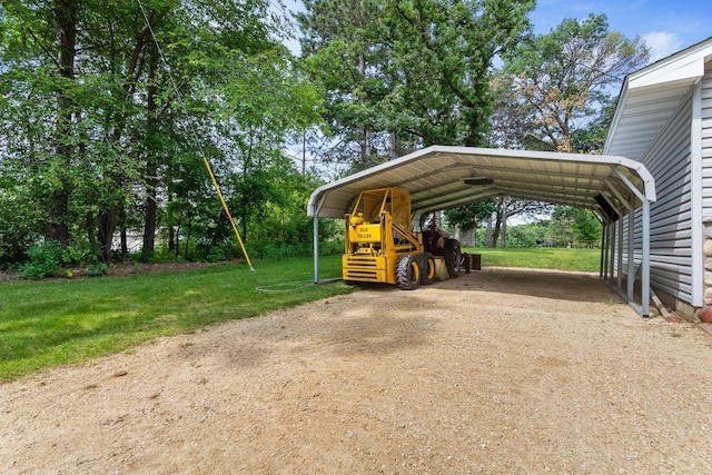 23481 Fontana St NE, Linwood Twp, MN 55079 - view of parking / parking lot with a carport and dirt driveway