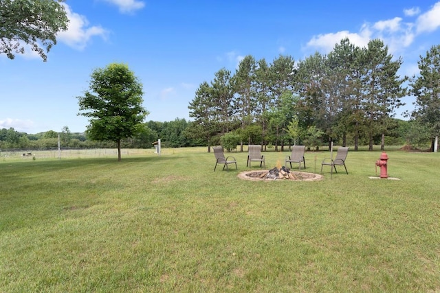23481 Fontana St NE, Linwood Twp, MN 55079 - view of green lawn featuring a fire pit