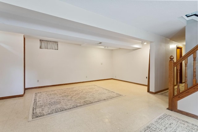 23481 Fontana St NE, Linwood Twp, MN 55079 - finished below grade area with stairs and tile patterned floors