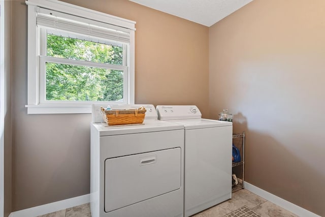 23481 Fontana St NE, Linwood Twp, MN 55079 - laundry room featuring separate washer and dryer and baseboards