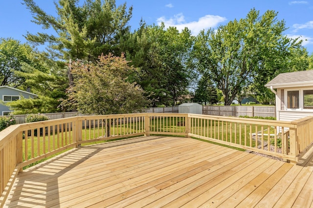 4982 148th Path W, Apple Valley, MN 55124 - deck featuring a storage shed and a fenced backyard