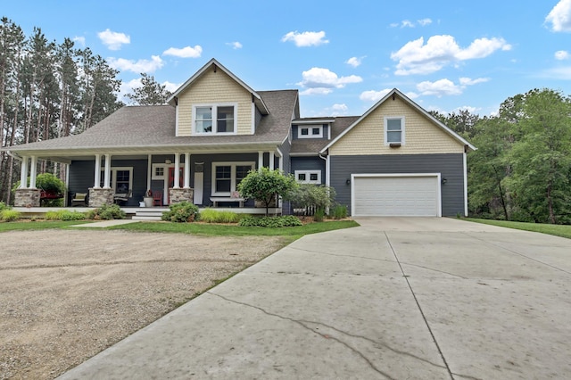 35853 Whispering Pine Way, Florence Twp, MN 55041 - view of front of home featuring a porch, concrete driveway, a shingled roof, and a garage