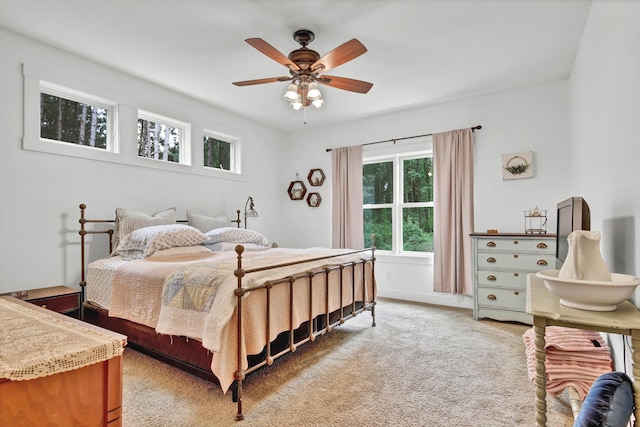 35853 Whispering Pine Way, Florence Twp, MN 55041 - bedroom with light carpet and ceiling fan