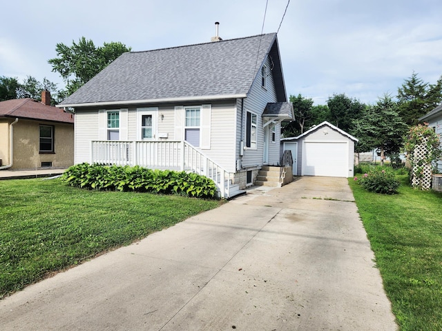 1222 8th Ave SE, Rochester, MN 55904 - view of front of house with an outdoor structure, a shingled roof, a garage, and driveway