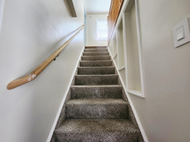 1222 8th Ave SE, Rochester, MN 55904 - stairs with baseboards and carpet