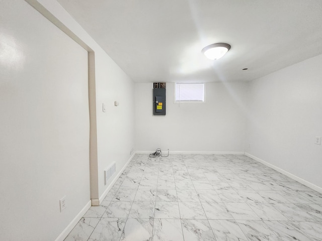 1222 8th Ave SE, Rochester, MN 55904 - below grade area with light marble finish flooring and electric panel