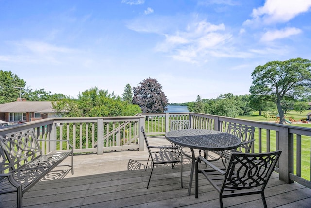830 Willis St, Dassel, MN 55325 - wooden deck with outdoor dining space