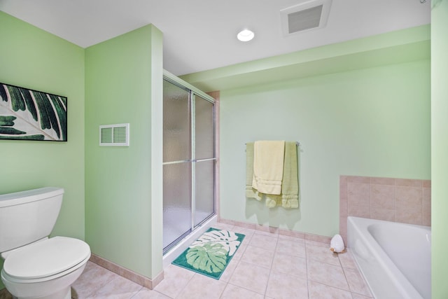 830 Willis St, Dassel, MN 55325 - bathroom featuring a stall shower, tile patterned flooring, and a bath