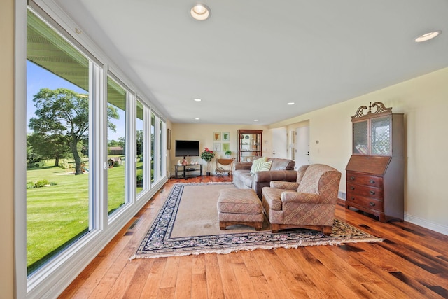 830 Willis St, Dassel, MN 55325 - living area featuring hardwood / wood-style floors and recessed lighting