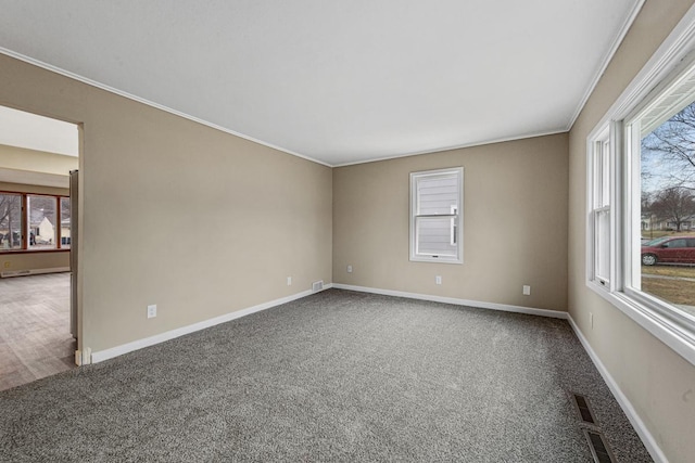 710 Jefferson St, New Ulm, MN 56073 - carpeted empty room featuring ornamental molding and baseboards