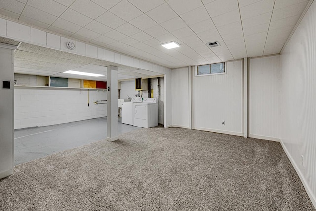 710 Jefferson St, New Ulm, MN 56073 - basement with washer and dryer and carpet flooring