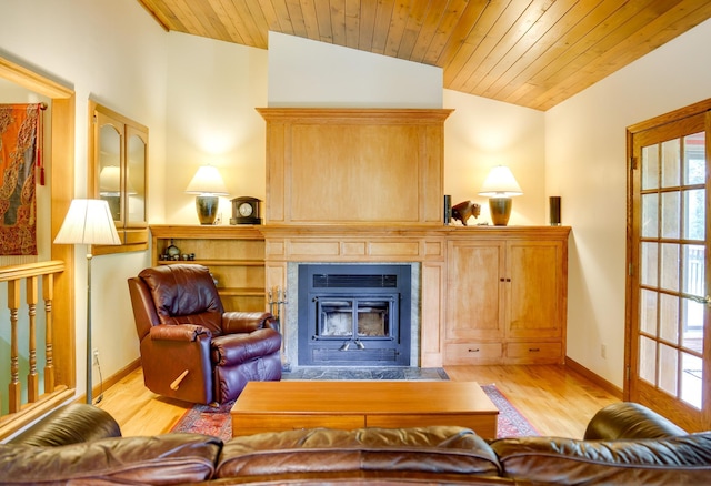 13445 190th Ave NW, Elk River, MN 55330 - living room with lofted ceiling, wood finished floors, and a fireplace with flush hearth