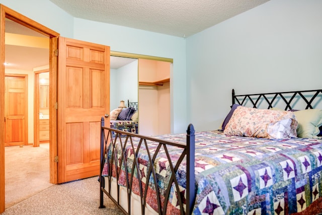 13445 190th Ave NW, Elk River, MN 55330 - bedroom with light colored carpet, a closet, and a textured ceiling