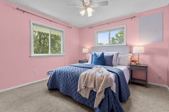 12329 Timber Ln, Maple Grove, MN 55369 - bedroom with carpet flooring, multiple windows, and ceiling fan