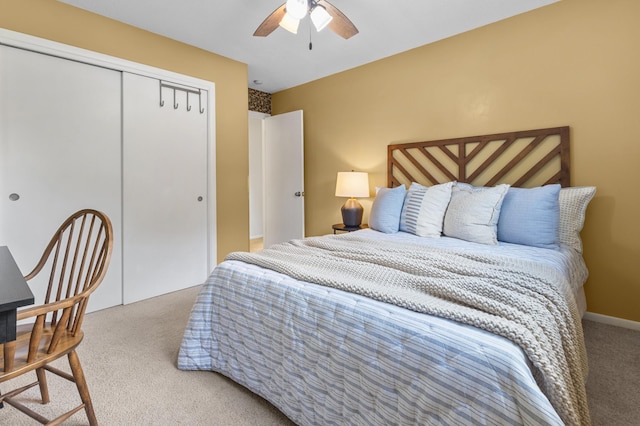 12329 Timber Ln, Maple Grove, MN 55369 - carpeted bedroom with a closet and a ceiling fan