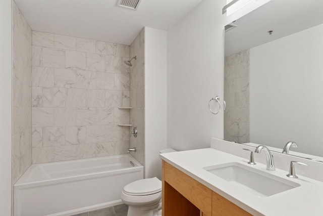 1240 2nd St Unit 1024, Minneapolis, MN 55415 - bathroom featuring vanity, tub / shower combination, and tile patterned floors