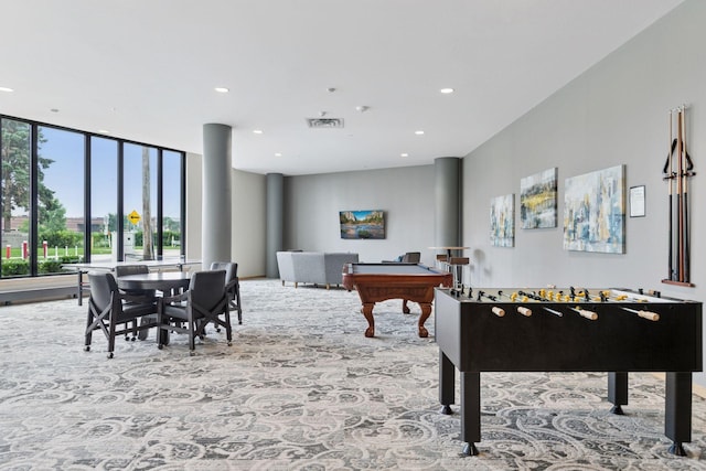 1240 2nd St Unit 1024, Minneapolis, MN 55415 - game room with billiards table, recessed lighting, and carpet flooring