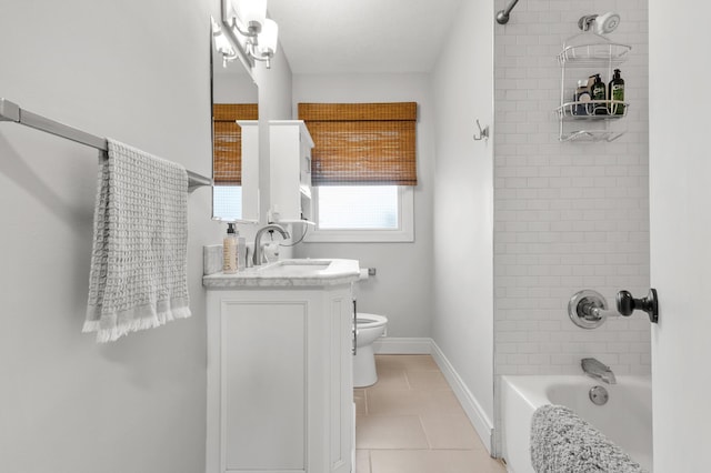 4633 Ewing Ave N, Robbinsdale, MN 55422 - bathroom featuring vanity, tile patterned flooring, and shower / bath combination