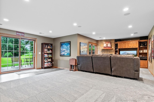 4326 Donway Dr NE, Alexandria, MN 56308 - living room with light colored carpet and recessed lighting