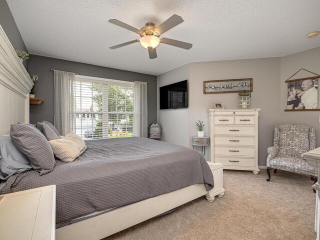 18232 Roosevelt St NW, Elk River, MN 55330 - bedroom featuring light colored carpet, ceiling fan, and a textured ceiling