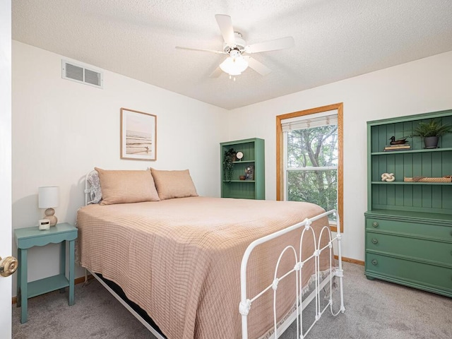 18232 Roosevelt St NW, Elk River, MN 55330 - bedroom featuring carpet, a ceiling fan, and a textured ceiling
