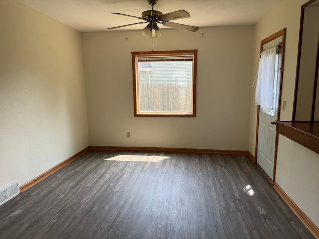 608 Duluth Ave N, Thief River Falls, MN 56701 - spare room with wood finished floors and a ceiling fan