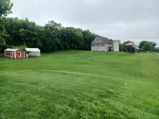 72558 209th St, Collinwood Twp, MN 55325 - view of grassy yard featuring a barn and an outdoor structure